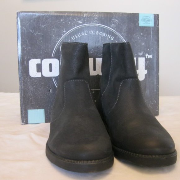 BLACK LEATHER Zip-up BOOTS - NEW - Picture 2 of 6